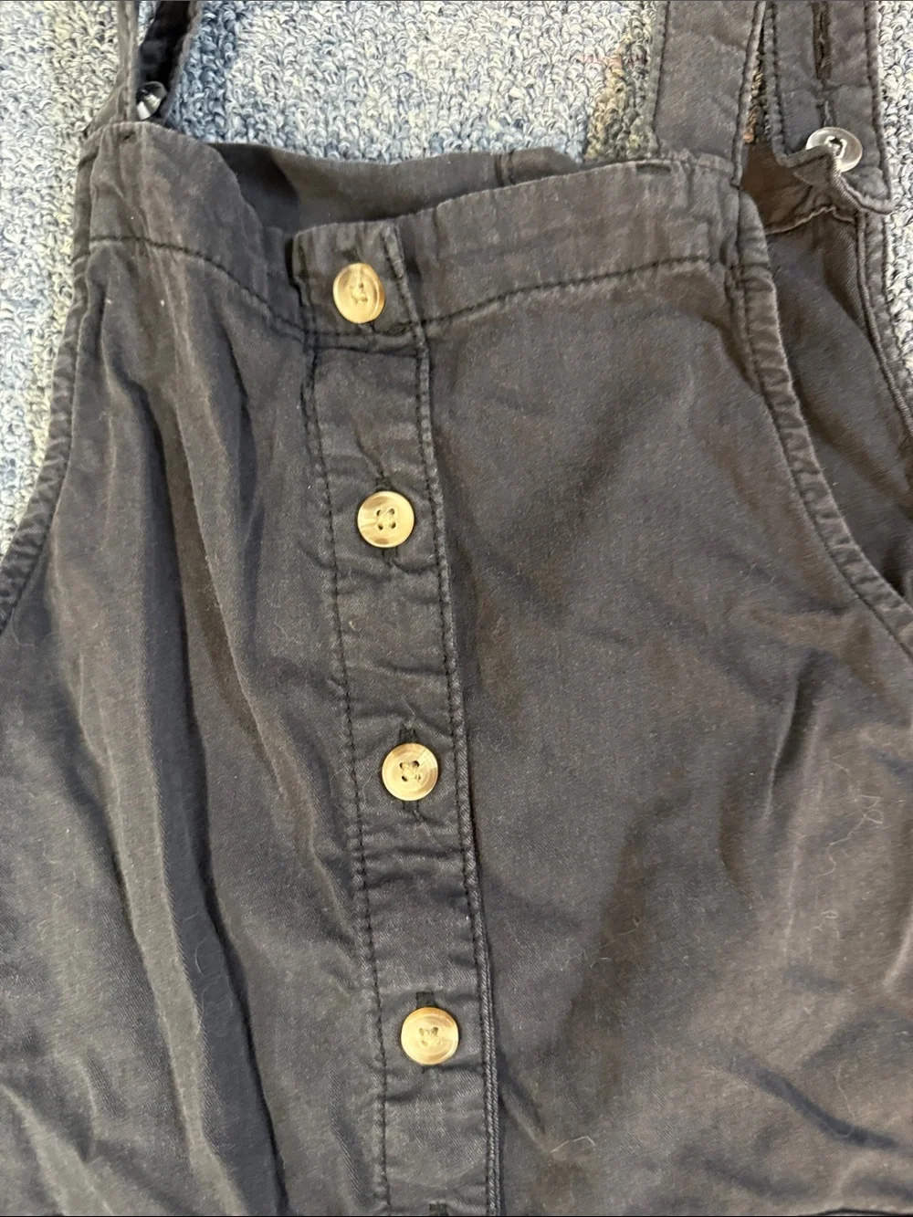 Girls Billabong Black Utility Button-Front Overalls
